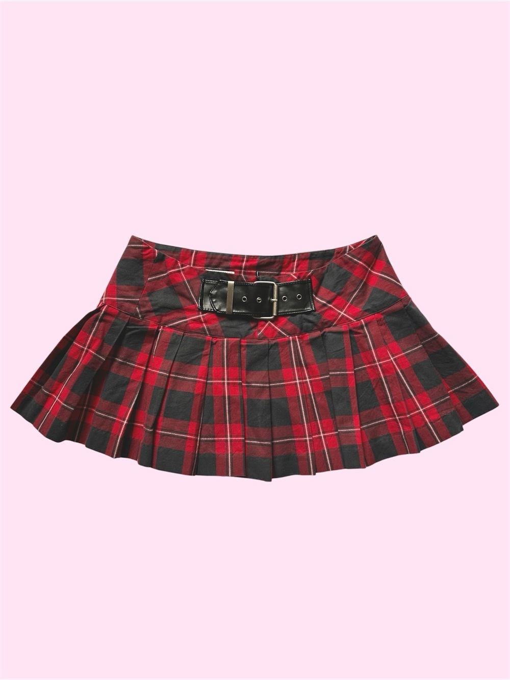 Vintage Y2K 725 Originals Pleated Plaid Mini Skirt Buckle School Girl Preppy 11